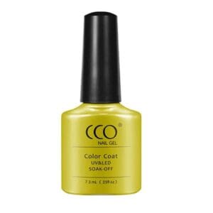 Flesje eigele gellak met een subtiele shimmer "Bicycle Yellow" van CCO