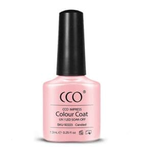 Flesje gellak met een zoete pastel roze kleur "Candied" van CCO