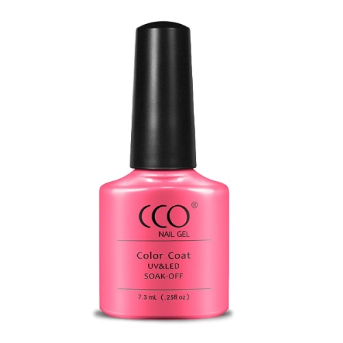 Flesje crème roze gellak bijna neonachtige kleur "First Love" van CCO