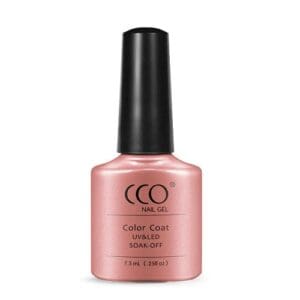 Flesje met een prachtige nude gellak met een beige/roze tint (oudroze) voorzien van een fijne zilveren shimmer die kleur extra diepte geeft "Fragnant Freesia" van CCO