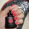 Nagels gelakt met Gelzz Tropcal Sunset prachtig rode tint