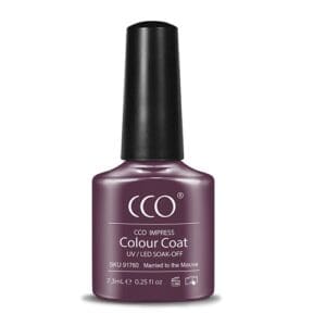 Flesje romige aubergine mauve gellak "Married to the Mauve" van CCO