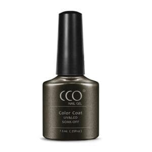 Flesje bruintgrijze gellak met een shimmer "Night Glimmer" van CCO