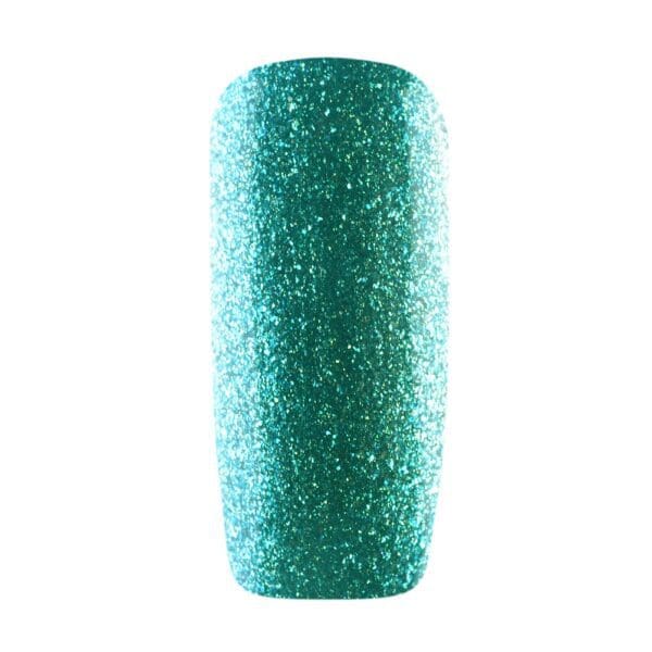 Nagel gelakt met een turquoise glitter gellak "Turquoise Trouble " van Gelzz